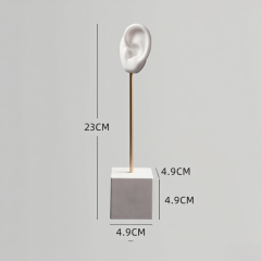 FADELI Ear Shape Jewelry Display Stand Silicone Human Ear Model Jewelry Display Plaster Base Earring Display Holder