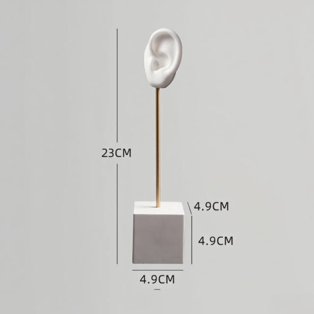 FADELI Ear Shape Jewelry Display Stand Silicone Human Ear Model Jewelry Display Plaster Base Earring Display Holder
