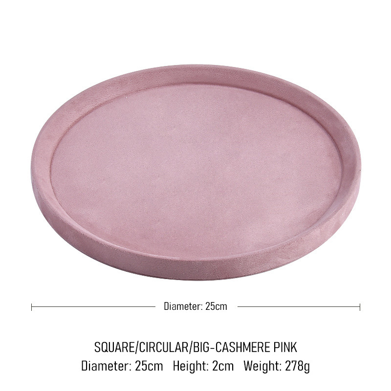 FADELI New Velvet Jewelry Display Tray Round Oval-shaped Jewelry Organizer Rack Holder for Necklace Chain Ring Earrings Bracelet