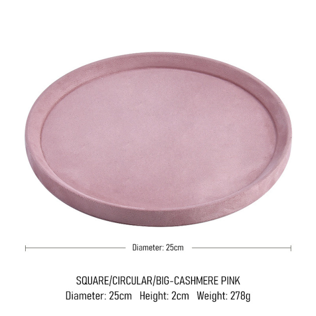 FADELI New Velvet Jewelry Display Tray Round Oval-shaped Jewelry Organizer Rack Holder for Necklace Chain Ring Earrings Bracelet