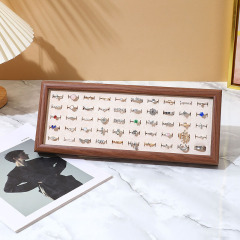 FADELI Wholesale Jewelry Display Tray Wood Pattern Velvet MDF Frame Ring Display Tray Ring Storage