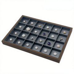 FADELI Factory-customized Stackable Walnut Wooden Jewelry Display Tray for Ring Bracelet Necklaces Ring Display Tray Brown