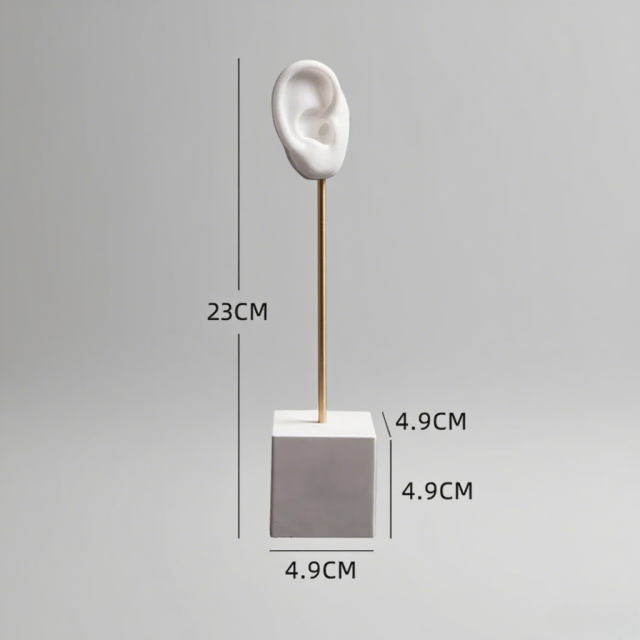 FADELI Ear Shape Jewelry Display Stand Silicone Human Ear Model Jewelry Display Plaster Base Earring Display Holder