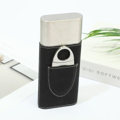 FADELI Cigar Case Humidor Custom Logo Pu Leather Wrapped Stainless Steel Cigar Holder Portable Travel Cigar Box Durable Tube