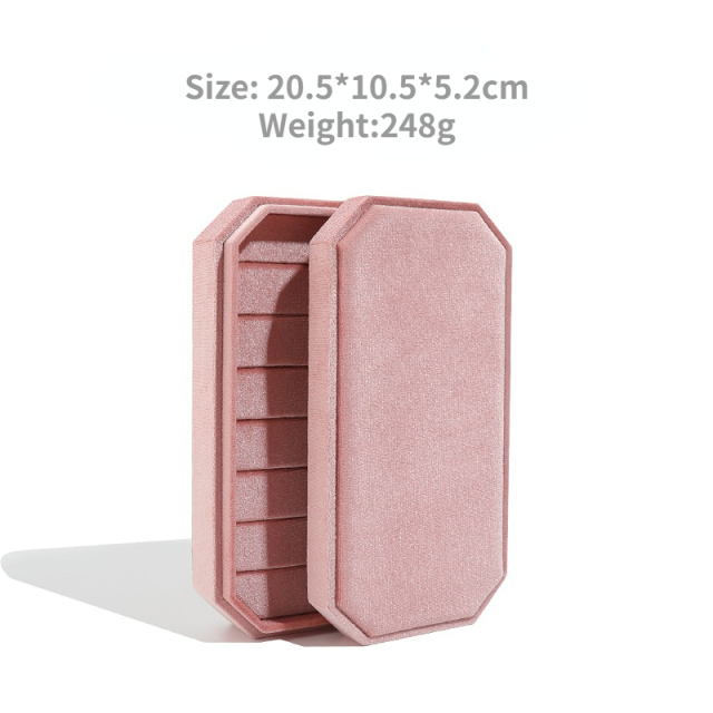 FADELI New Octagon Velvet Jewelry Display Tray Rings Display Tray Earrings Rings Storage Boxes