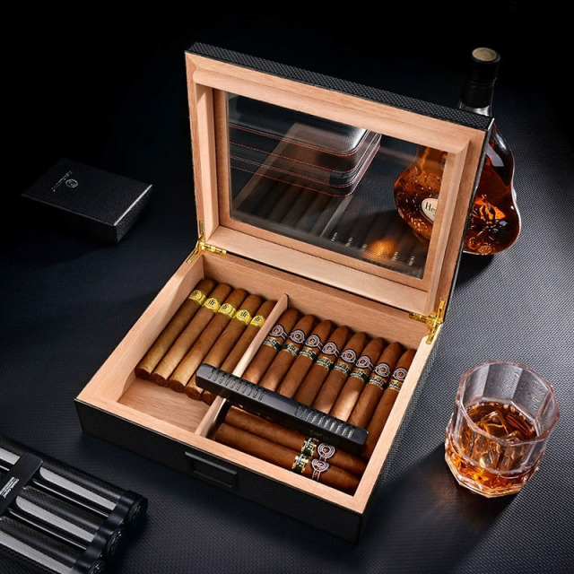 FADELI Cigar Box Unique Small Wood Gift Box Cigarette Case Luxury Solid Ceder Wooden Cigar Humidor Wholesale