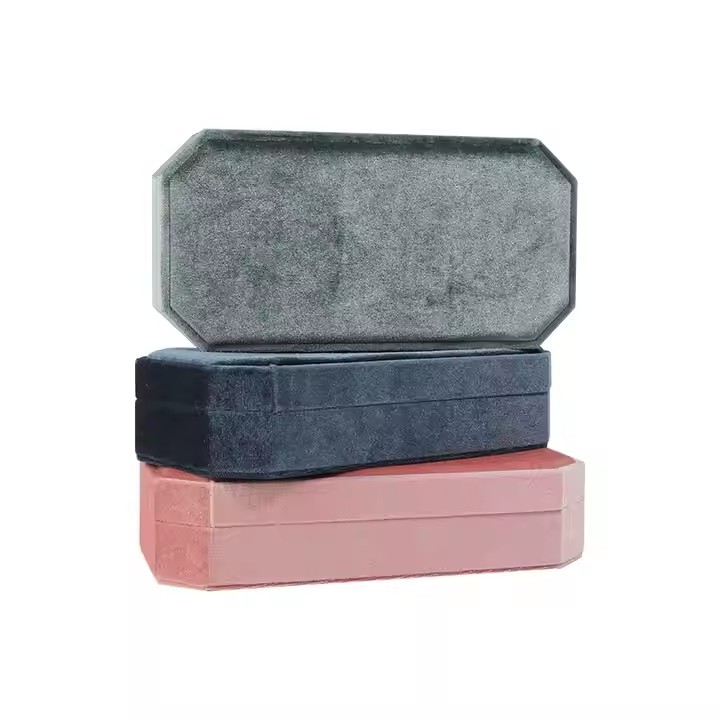 FADELI New Octagon Velvet Jewelry Display Tray Rings Display Tray Earrings Rings Storage Boxes