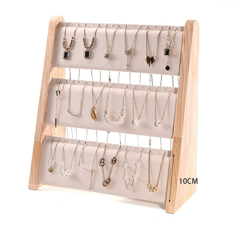 FADELI Factory-customized Three-Layer Solid Wood Necklaces Bracelets Jewelry Display Stand Jewelry Display Props