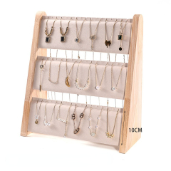 FADELI Factory-customized Three-Layer Solid Wood Necklaces Bracelets Jewelry Display Stand Jewelry Display Props