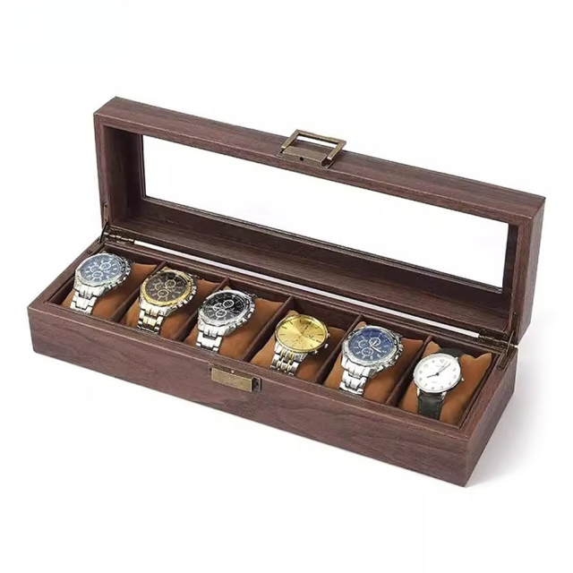 FADELI Custom Logo Wooden Jewelry Storage Box Wooden Watch Display Box Watch Storage Box