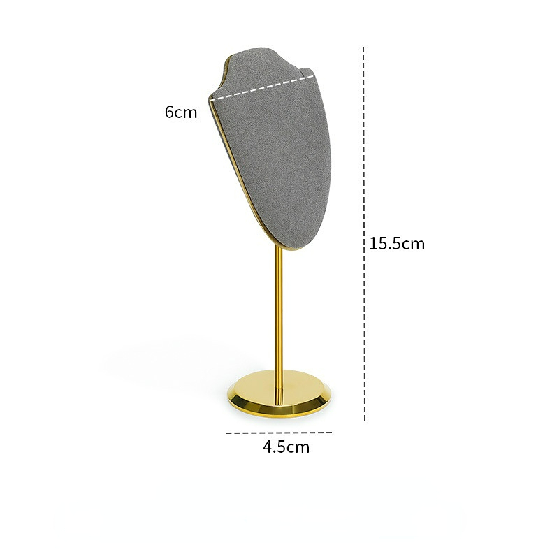 FADELI New Metal Microfiber Jewelry Display Stand Holder Jewelry Display Prop Necklace Display Rack