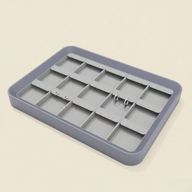 FADELI Removable Suede Jewellery Display Trays With Pads for Ring Necklace Earring Holder Organizer Custom Stackable Jewelry Tray