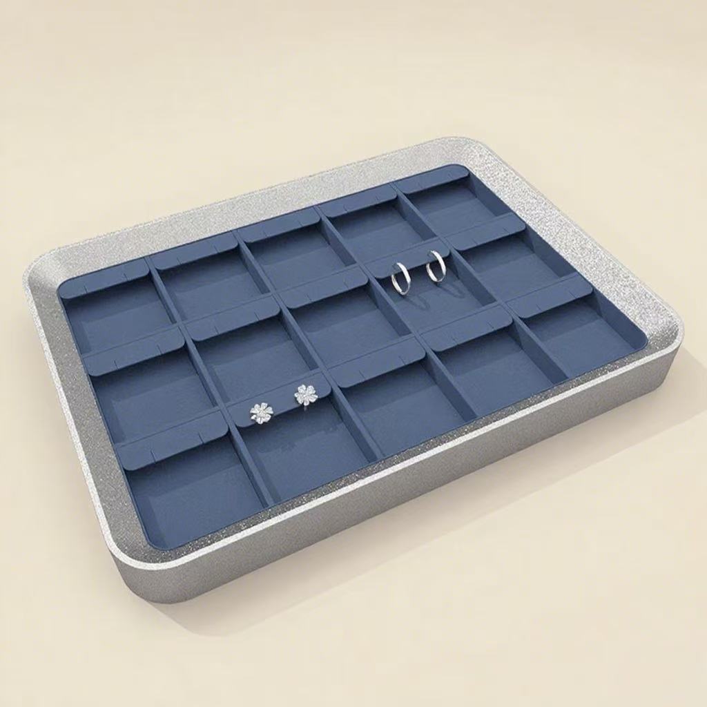 FADELI Removable Suede Jewellery Display Trays With Pads for Ring Necklace Earring Holder Organizer Custom Stackable Jewelry Tray