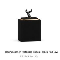 Luxury Ultra-fine Fiber Necklace Ring Bracelet and Earring Display case Black and Beige Jewelry Display