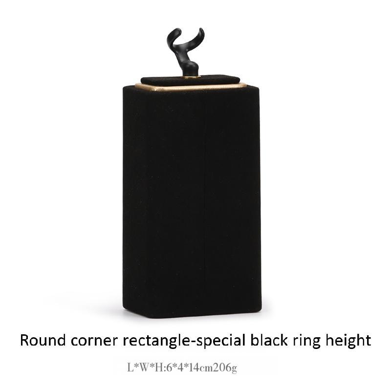 Luxury Ultra-fine Fiber Necklace Ring Bracelet and Earring Display case Black and Beige Jewelry Display