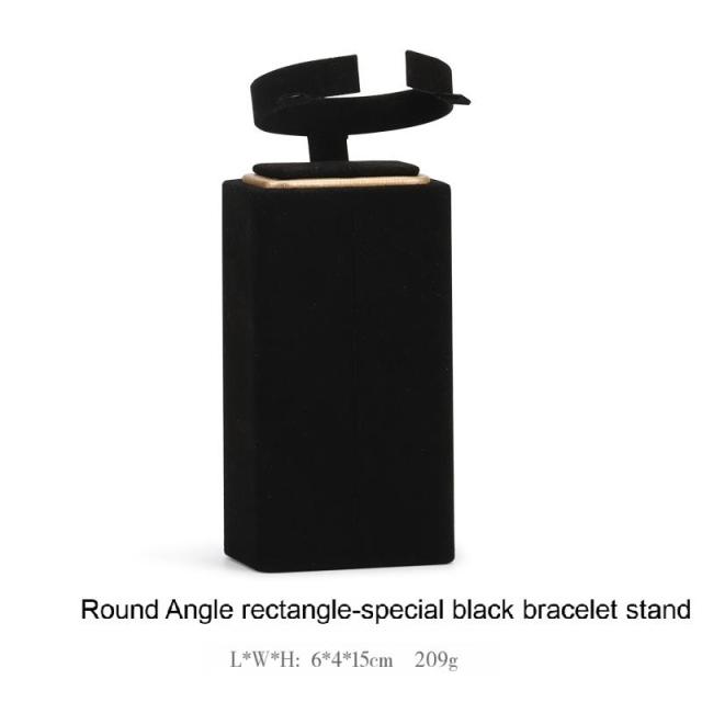 Luxury Ultra-fine Fiber Necklace Ring Bracelet and Earring Display case Black and Beige Jewelry Display