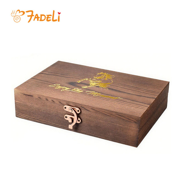 FADELI Wood Cigar Box Storage Cases Customized Logo Handmade Humidor Wooden Cigar Boxes Cigarette Cabinet
