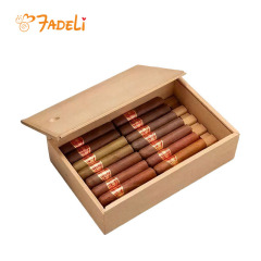 FADELI Wooden Cigar Box with Sliding Lid Custom Cigar Storage Box Large Capacity Sealed Cigar Case Cigarette Humidor