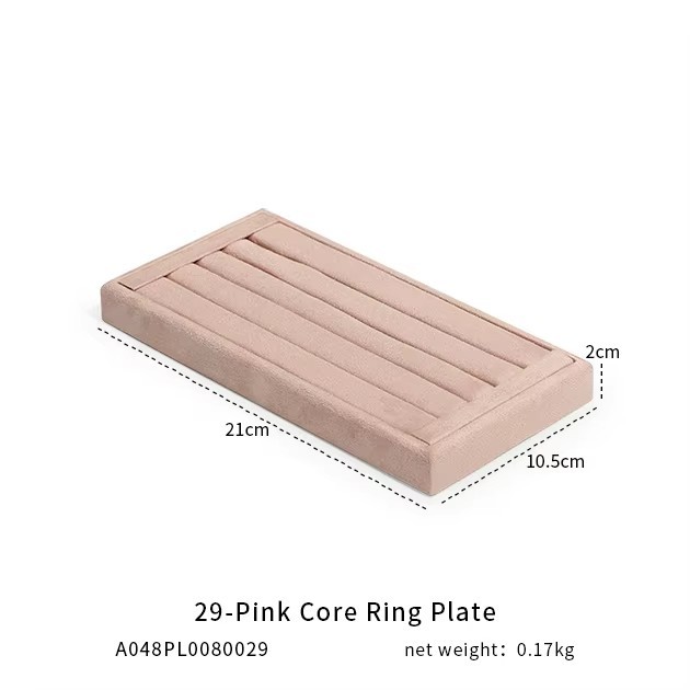 FADELI Luxury Suede Jewelry Display Tray Necklace Bracelet Earring Ring Display Tray Pink