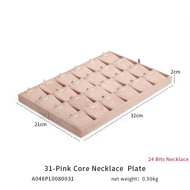 FADELI Luxury Suede Jewelry Display Tray Necklace Bracelet Earring Ring Display Tray Pink