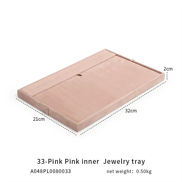 FADELI Luxury Suede Jewelry Display Tray Necklace Bracelet Earring Ring Display Tray Pink