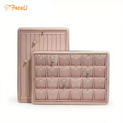 FADELI Luxury Suede Jewelry Display Tray Necklace Bracelet Earring Ring Display Tray Pink