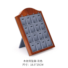FDL Wooden Finish Frame Beige Color Earring Display Stand Ring Display Gray Pendant Displays Trays Stand