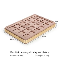 FADELI Luxury Suede Jewelry Display Tray Necklace Bracelet Earring Ring Display Tray Pink