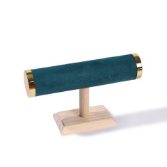 FADELI Retail Hot Sale T- Bar Solid Wooden Velvet Bracelet Bangle Jewelry Organizer Stand Jewelry Display
