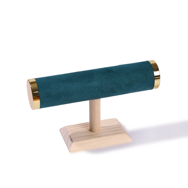 FADELI Retail Hot Sale T- Bar Solid Wooden Velvet Bracelet Bangle Jewelry Organizer Stand Jewelry Display