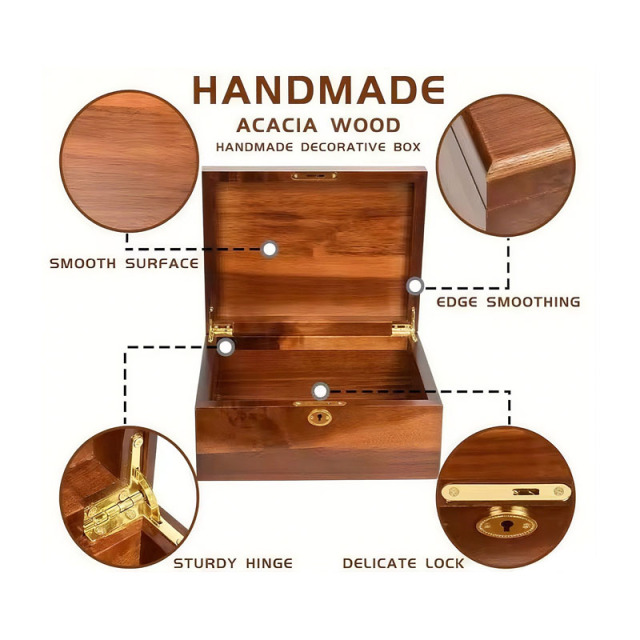 FADELI Wood Cigar Box Cigar Storage Cases Humidor Wooden Cigar Boxes Cigarette Case with Hinged Wholesale