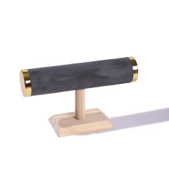 FADELI Retail Hot Sale T- Bar Solid Wooden Velvet Bracelet Bangle Jewelry Organizer Stand Jewelry Display