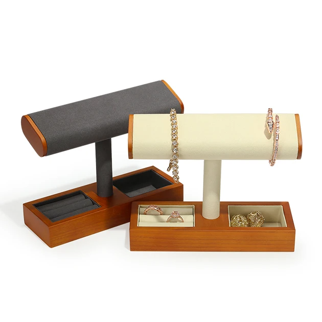 FDL Wooden Watch Display Stand Custom Logo Jewelry Display Holder for Watch Necklace Bracelets Storage and Display