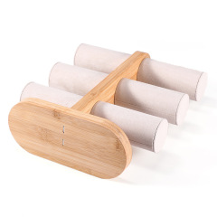 FADELI New 3 Layer Bamboo Black Bracelet Watch Hairpin Rope Jewelry Accessory Display Stand Rack Prop