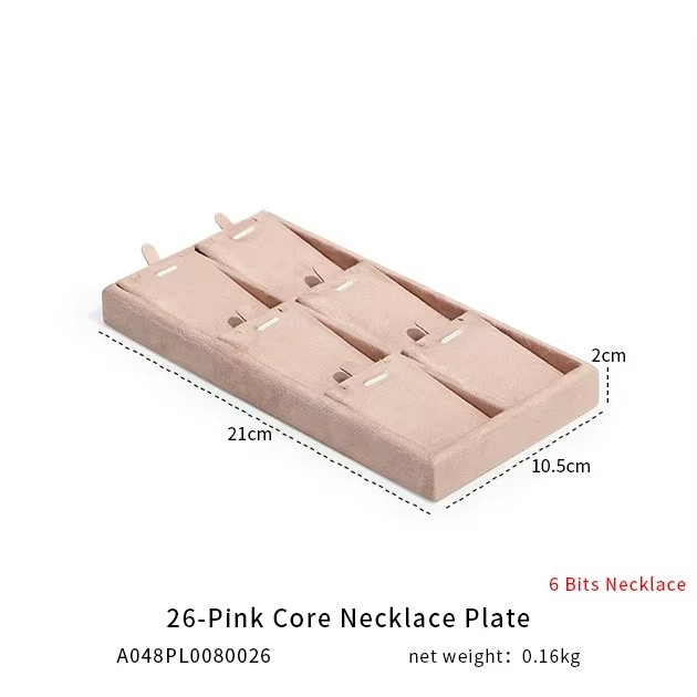 FADELI Luxury Suede Jewelry Display Tray Necklace Bracelet Earring Ring Display Tray Pink