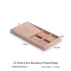 FADELI Luxury Suede Jewelry Display Tray Necklace Bracelet Earring Ring Display Tray Pink