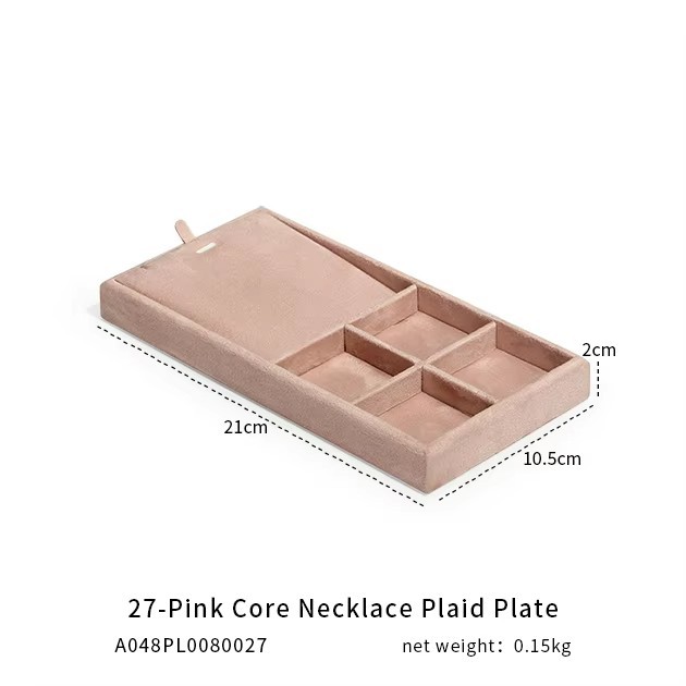 FADELI Luxury Suede Jewelry Display Tray Necklace Bracelet Earring Ring Display Tray Pink