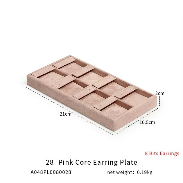 FADELI Luxury Suede Jewelry Display Tray Necklace Bracelet Earring Ring Display Tray Pink