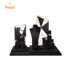FADELI Black Velvet Necklace Display Bust Jewelry Counter Display Jewellery Display Stands for Shops