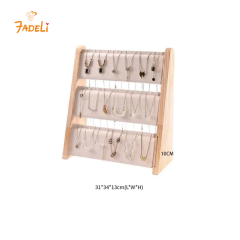 FADELI Luxury Vertical Three-Layer Solid Wood Necklaces and Bracelets Jewelry Display Stand for Jewelry Shops