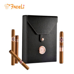 FADELI Cigar Case Pu Leather Travel Cigar Humidor Boxes Empty Leather Cigar Bag Wholesale Custom Logo