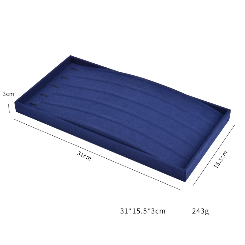 FADELI Jewelry Counter Display Tray Blue Jewelry Ring Earring Trays Necklace Bracelet Display Free Combination