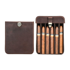 FADELI Cigar Case Pu Leather Travel Cigar Humidor Boxes Empty Leather Cigar Bag Wholesale Custom Logo