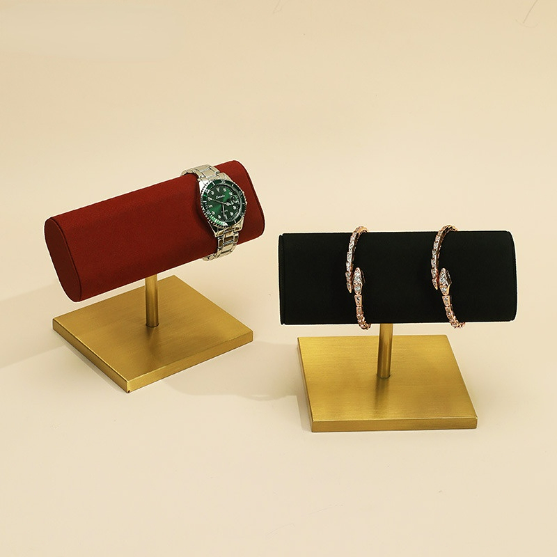 FADELI Custom Luxury Metal Stand Display for Jewelry Suede Leather Microfiber Watch Bracelet Display Stand