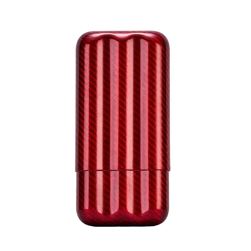 FADELI Cigar Case 3 Fingers Luxury Cigar Box Waterproof Travel Cigar Holder Humidor Hard Carbon Fiber Cigarette Bag