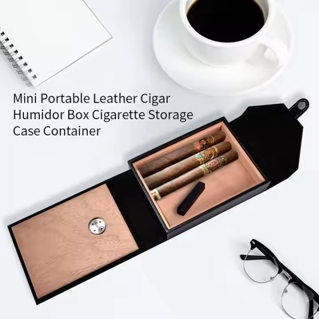 FADELI Cigar Case Pu Leather Travel Cigar Humidor Boxes Empty Leather Cigar Bag Wholesale Custom Logo