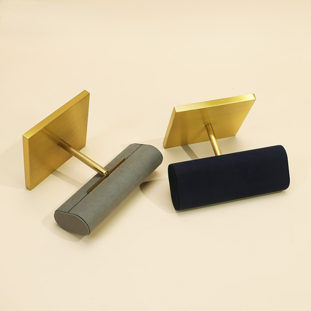 FADELI Custom Luxury Metal Stand Display for Jewelry Suede Leather Microfiber Watch Bracelet Display Stand