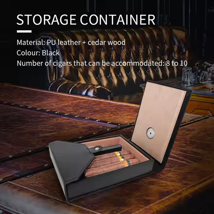 FADELI Cigar Case Pu Leather Travel Cigar Humidor Boxes Empty Leather Cigar Bag Wholesale Custom Logo