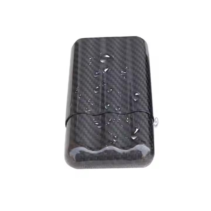 FADELI Cigar Case 3 Fingers Luxury Cigar Box Waterproof Travel Cigar Holder Humidor Hard Carbon Fiber Cigarette Bag