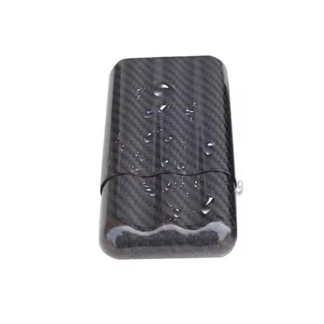 FADELI Cigar Case 3 Fingers Luxury Cigar Box Waterproof Travel Cigar Holder Humidor Hard Carbon Fiber Cigarette Bag